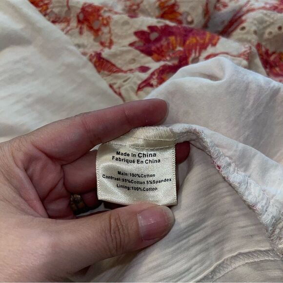 (BOGO Free) Anthropologie Porridge Arber Eyelet Floral Overlay Blouse Top Small - Picture 3 of 3